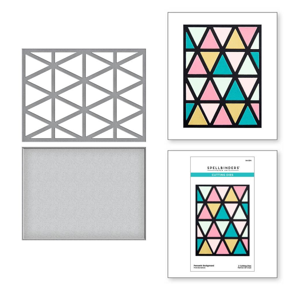 Spellbinders Etched Dies - Pennants Background