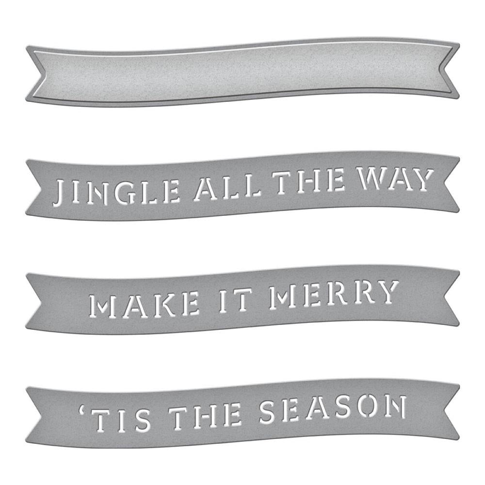 Spellbinders Etched Dies - Make It Merry Sentiments