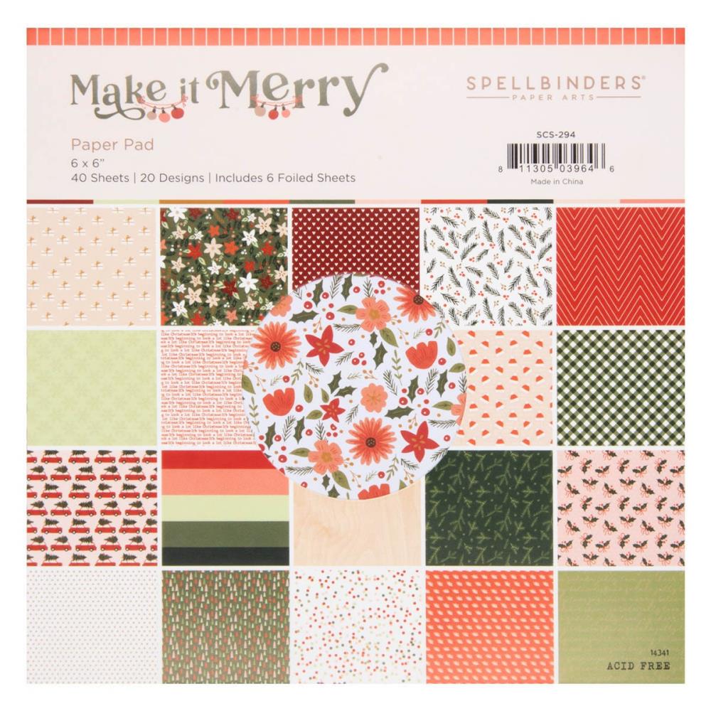Spellbinders Paper Pad 6X6 - Make It Merry