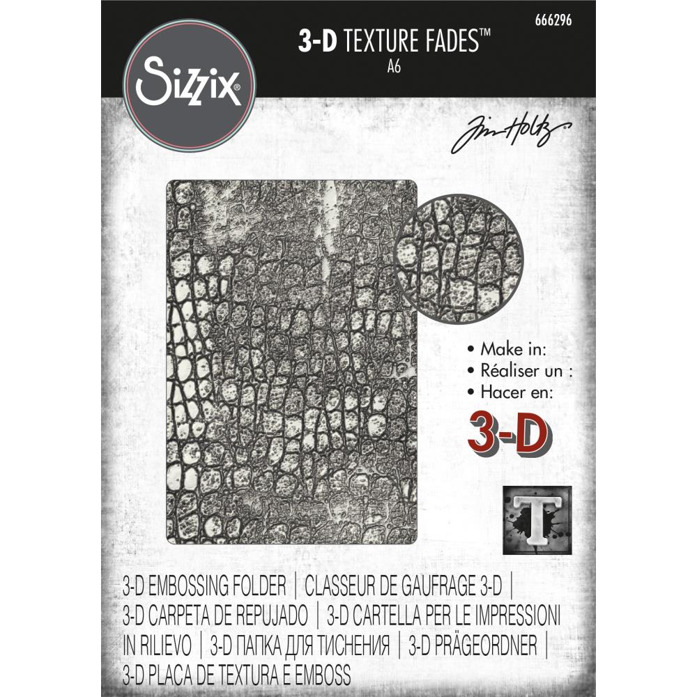 Sizzix 3D Texture Fades Embossing Folder By Tim Holtz - Reptile