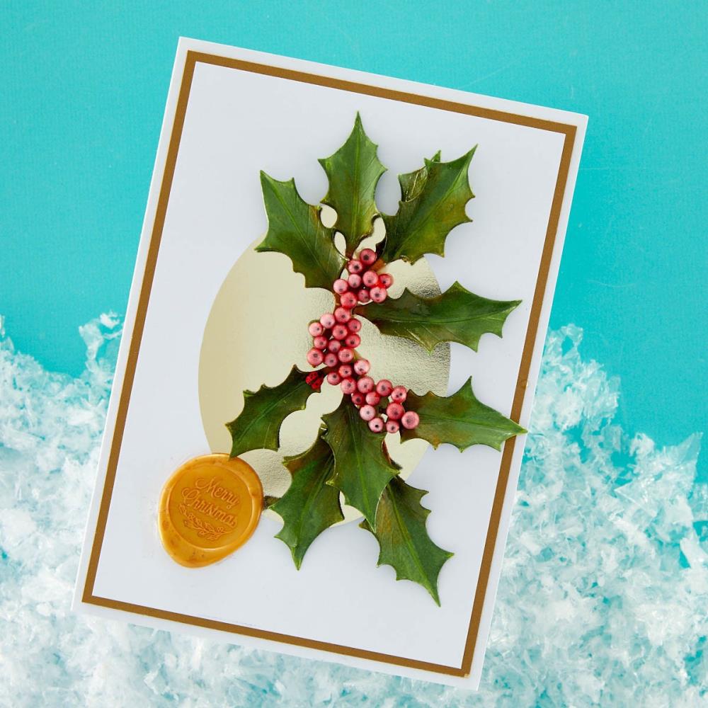 Spellbinders Etched Dies - Snow Garden - American Holly