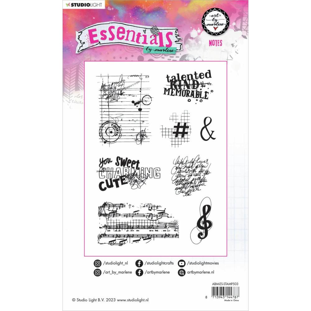 Art By Marlene Essentials Clear Stamp - Nr. 503. Notes