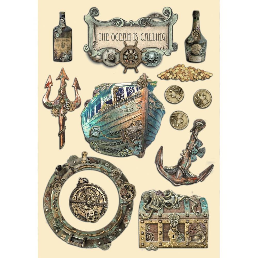 Stamperia Wooden Shapes A5 - Songs Of The Sea The Ocean Is Calling