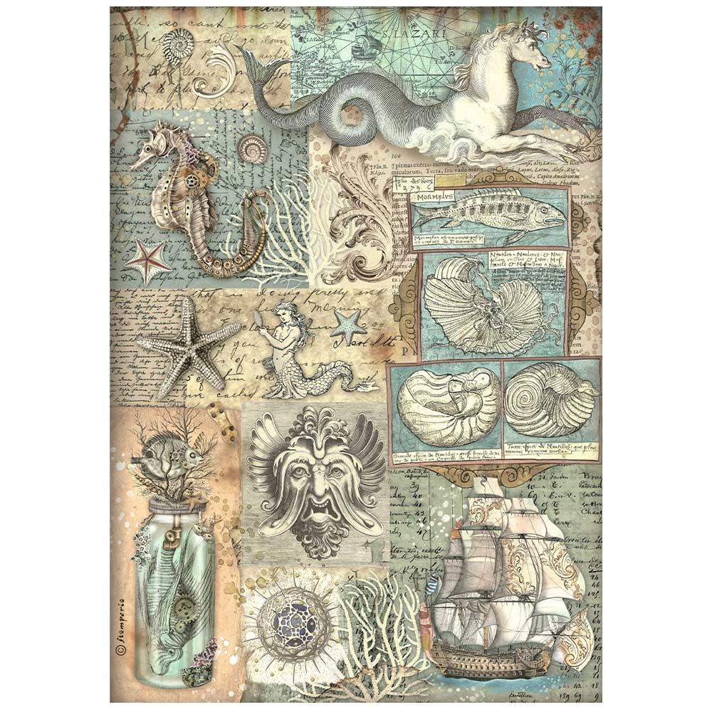 Stamperia Rice Paper Sheets A4 - Songs Of The Sea Texture