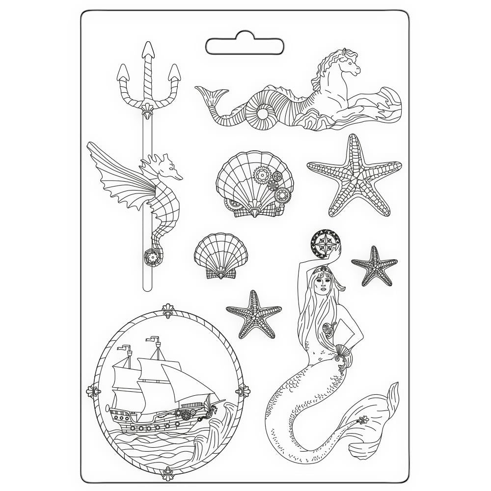 Stamperia Soft Maxi Mould A4 - Songs Of The Sea Mermaid