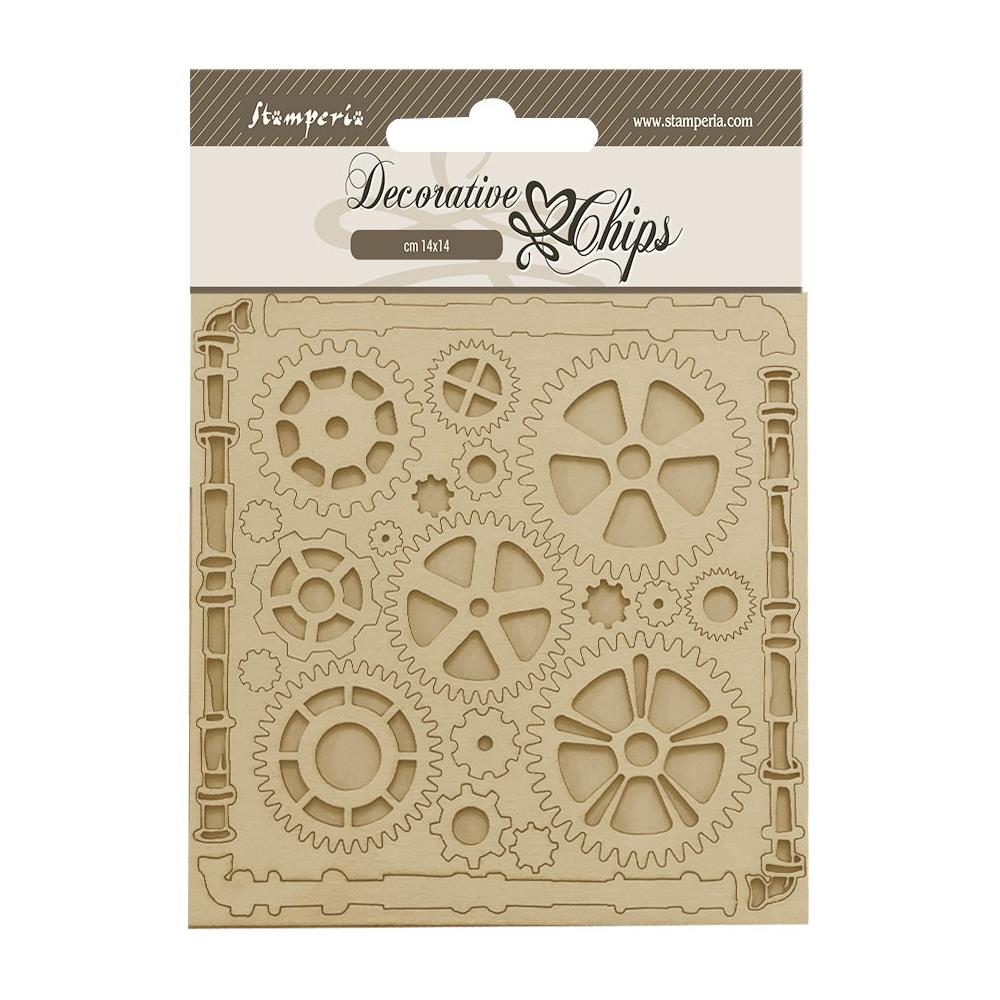 Stamperia Decorative Chips - Songs Of The Sea Pipes And Mechanism