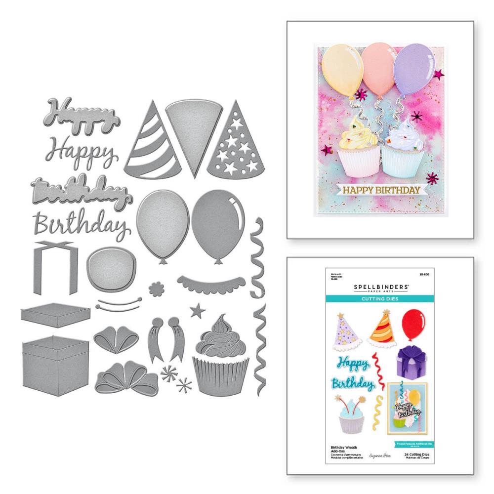 Spellbinders Etched Dies - Birthday Wreath Add-Ons