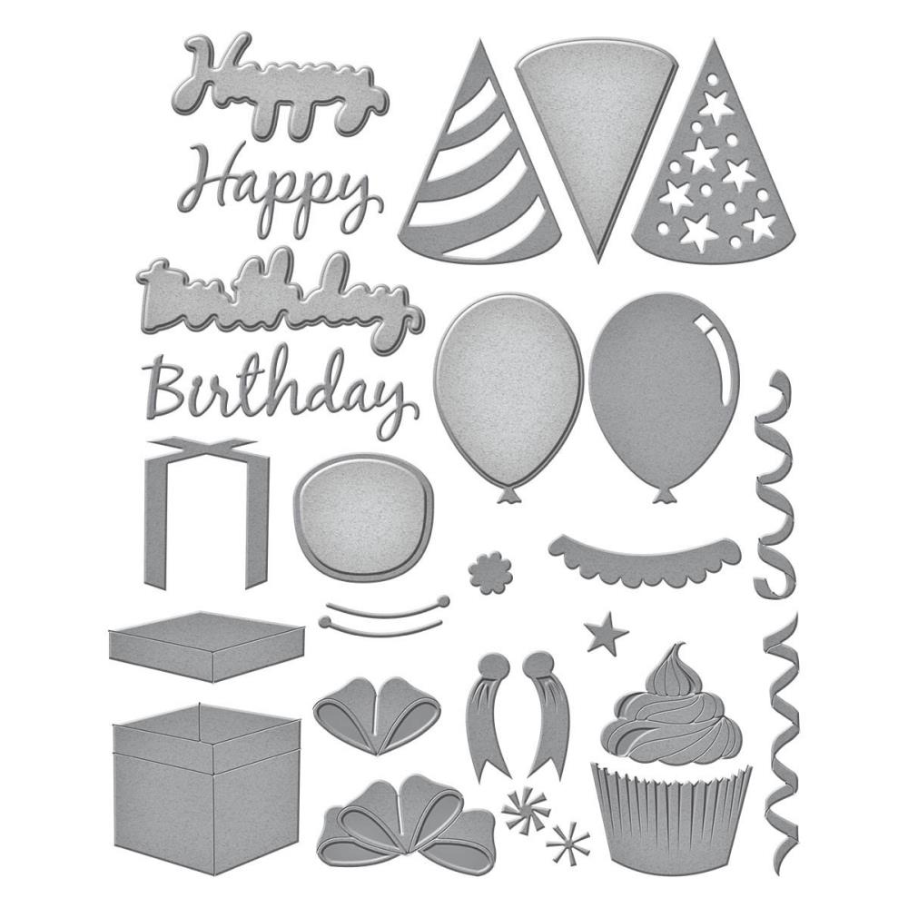 Spellbinders Etched Dies - Birthday Wreath Add-Ons