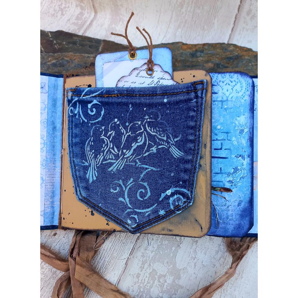 Stamperia Cardstock Ephemera Adhesive Paper Cut Outs - Blue Land