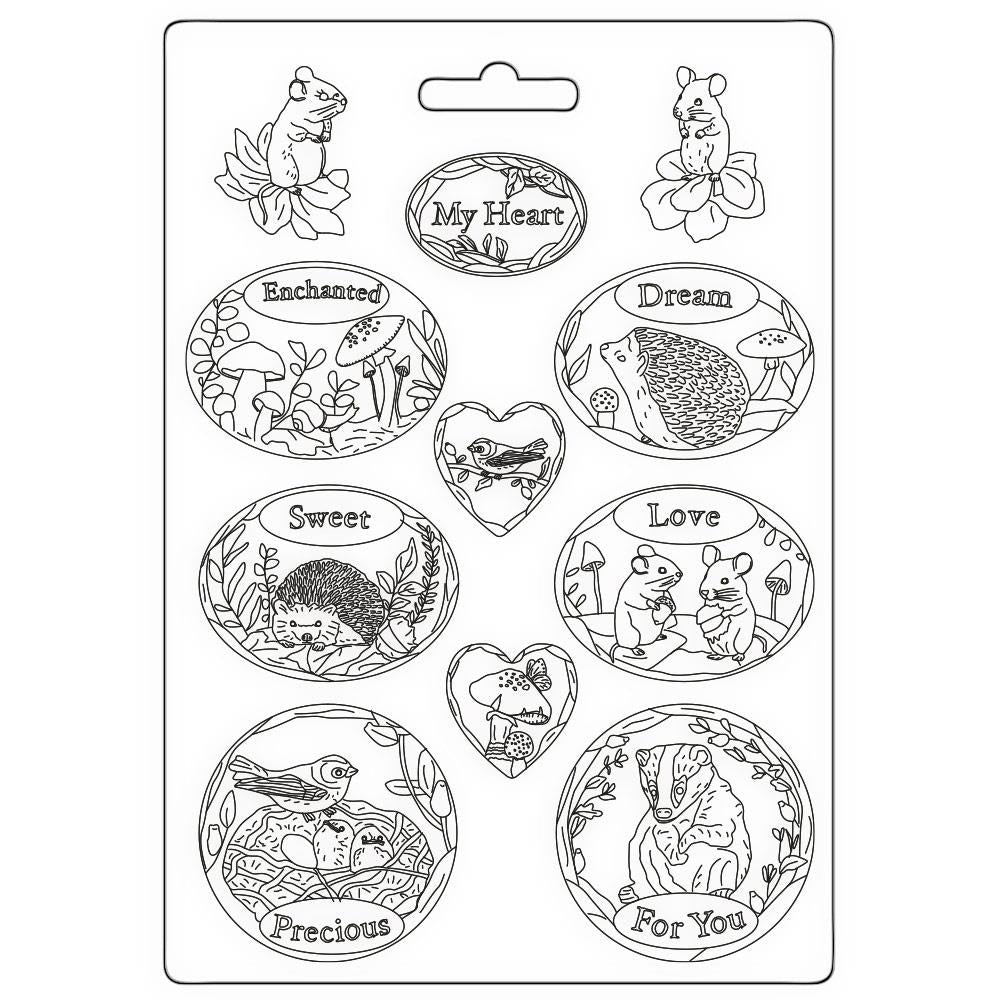 Stamperia Soft Maxi Mould A4 - Woodland Oval Plates