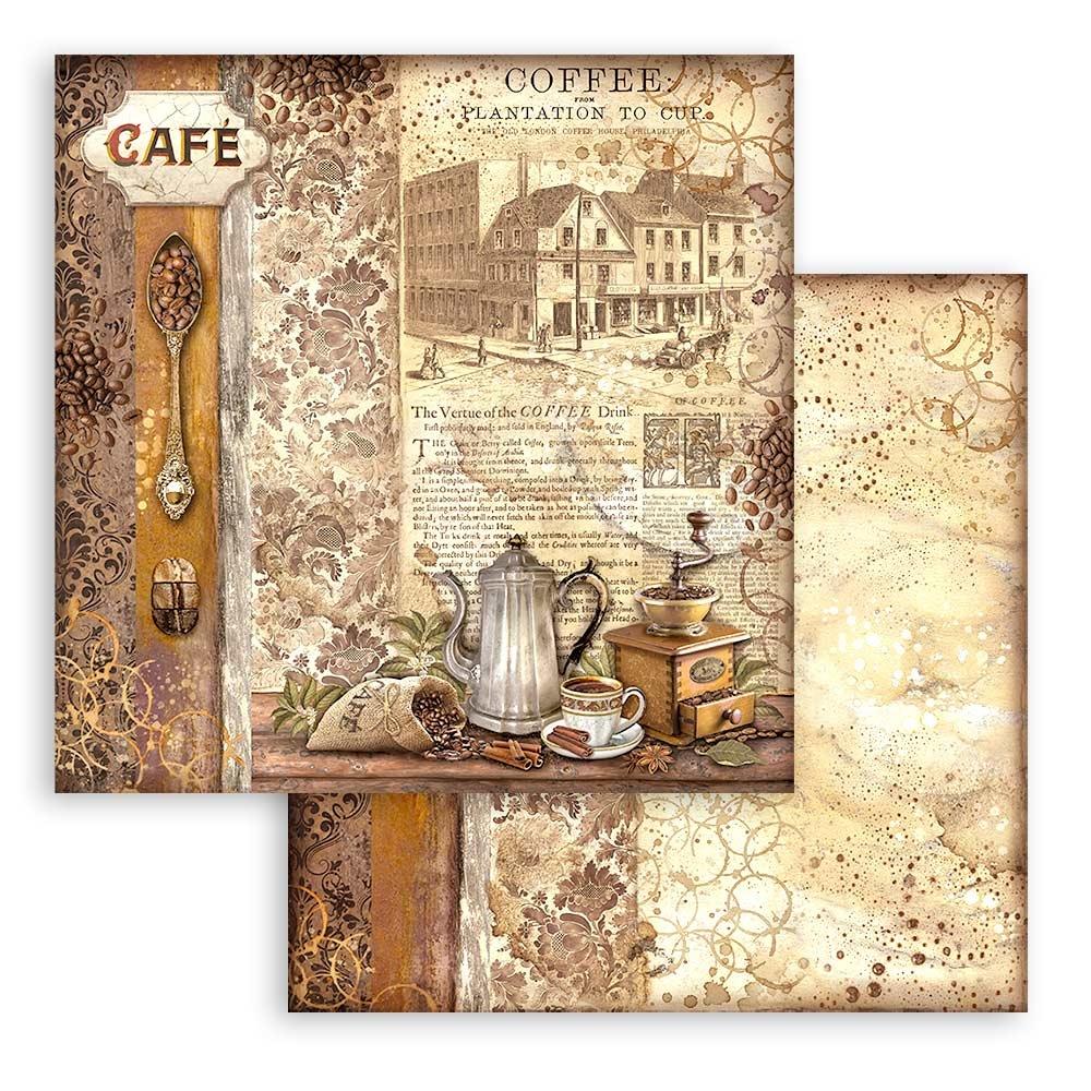 Stamperia Double-Sided Paper Pad 12x12 - Coffee And Chocolate