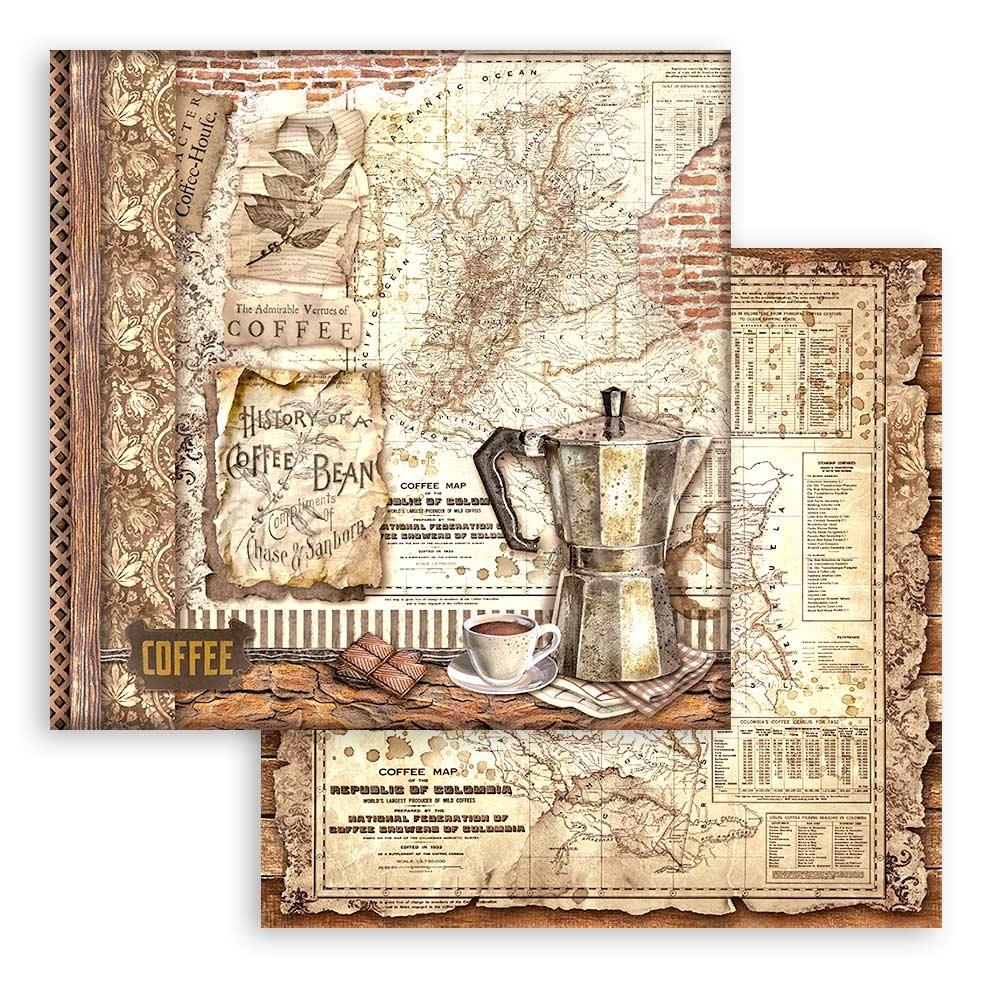 Stamperia Double-Sided Paper Pad 12x12 - Coffee And Chocolate