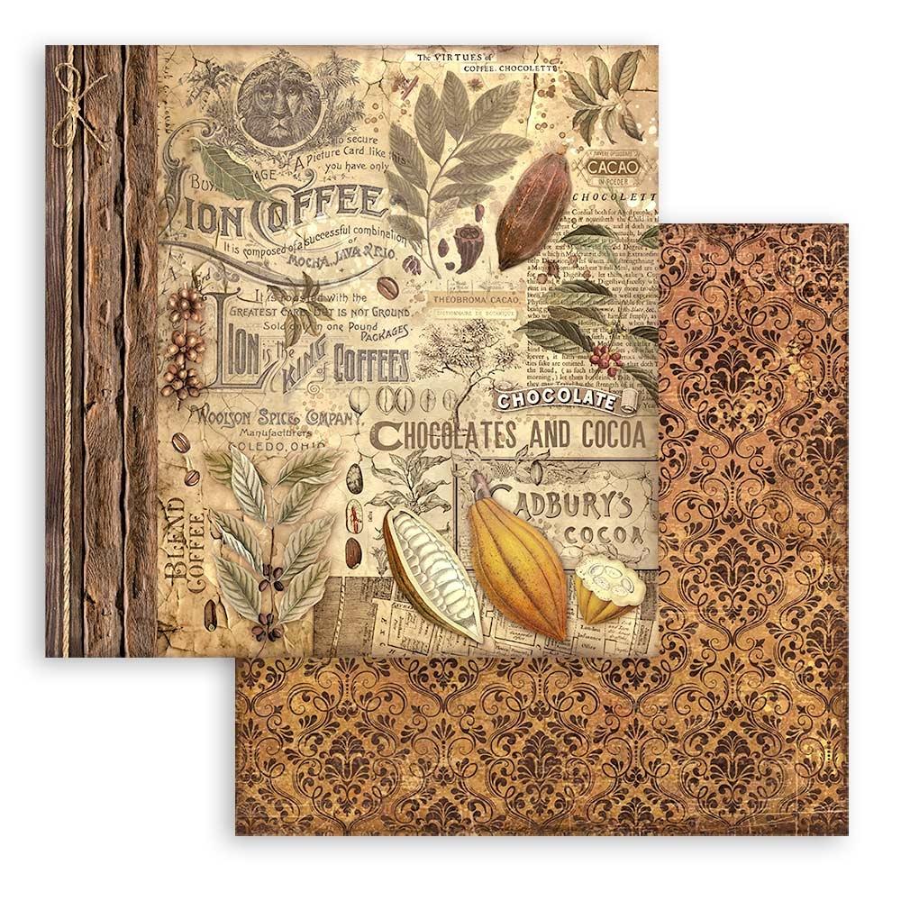 Stamperia Double-Sided Paper Pad 12x12 - Coffee And Chocolate