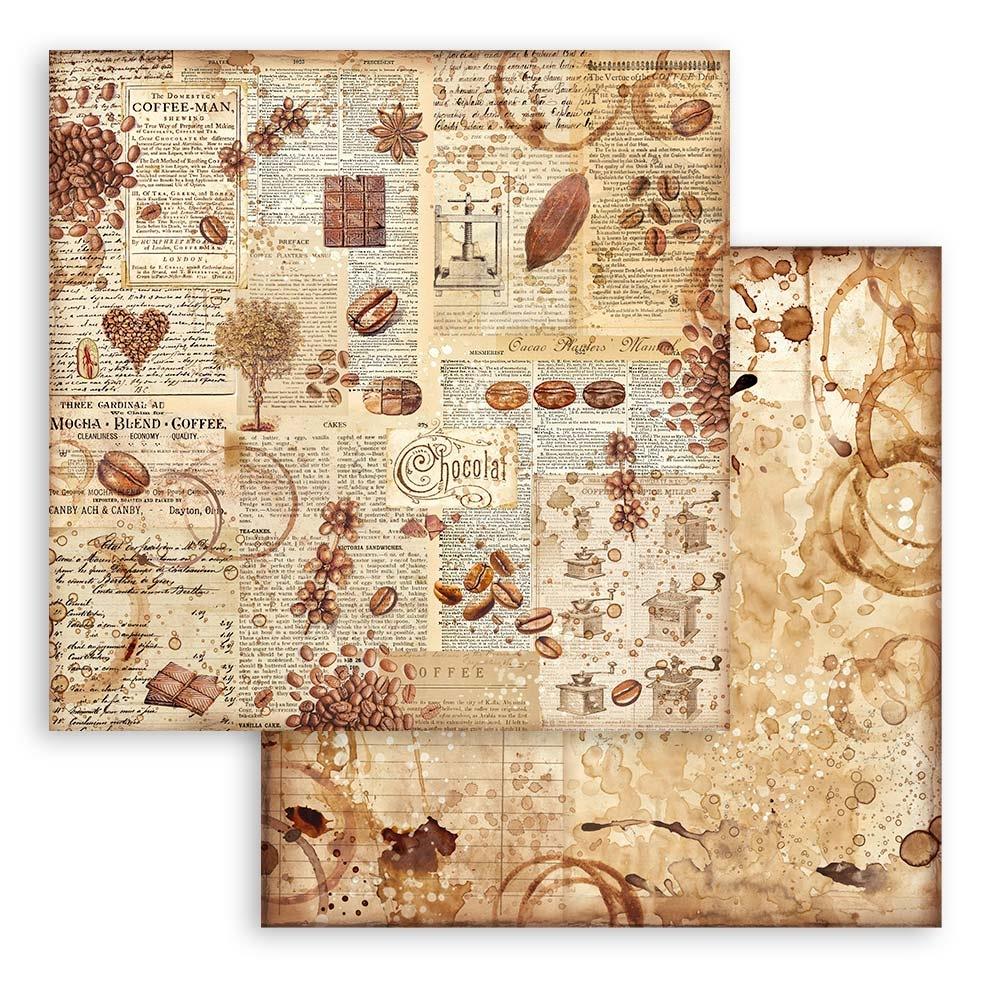 Stamperia Maxi Backgrounds Selection Double-Sided Paper Pad - 12x12 - Coffee And Chocolate