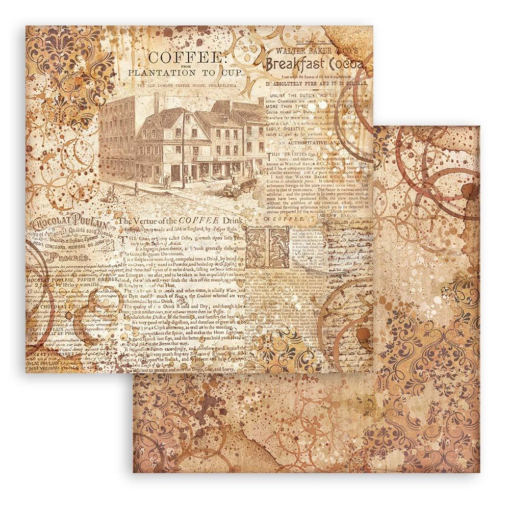 Stamperia Maxi Backgrounds Selection Double-Sided Paper Pad - 12x12 - Coffee And Chocolate