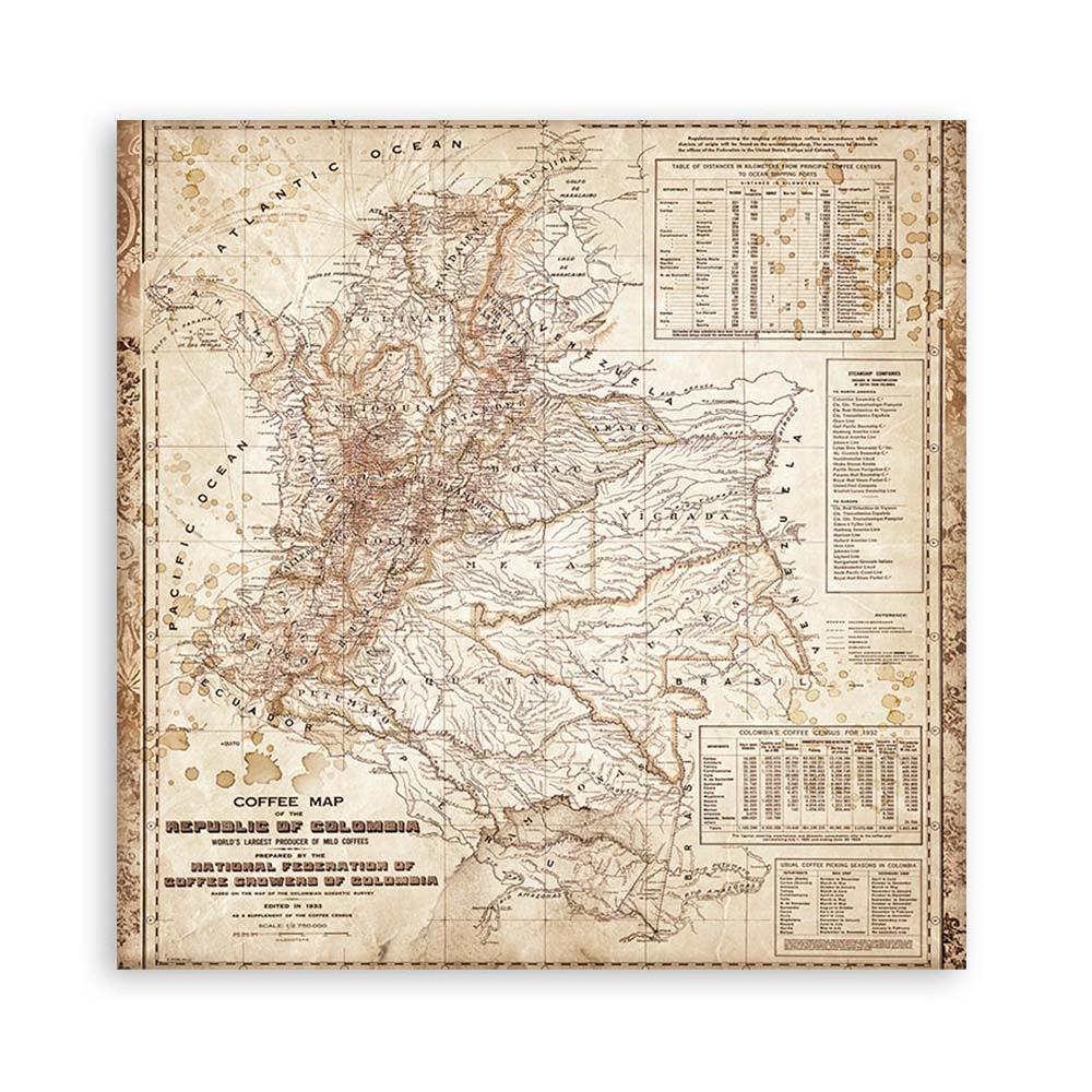 Stamperia Double-Sided Paper Pad 8x8 - Coffee And Chocolate
