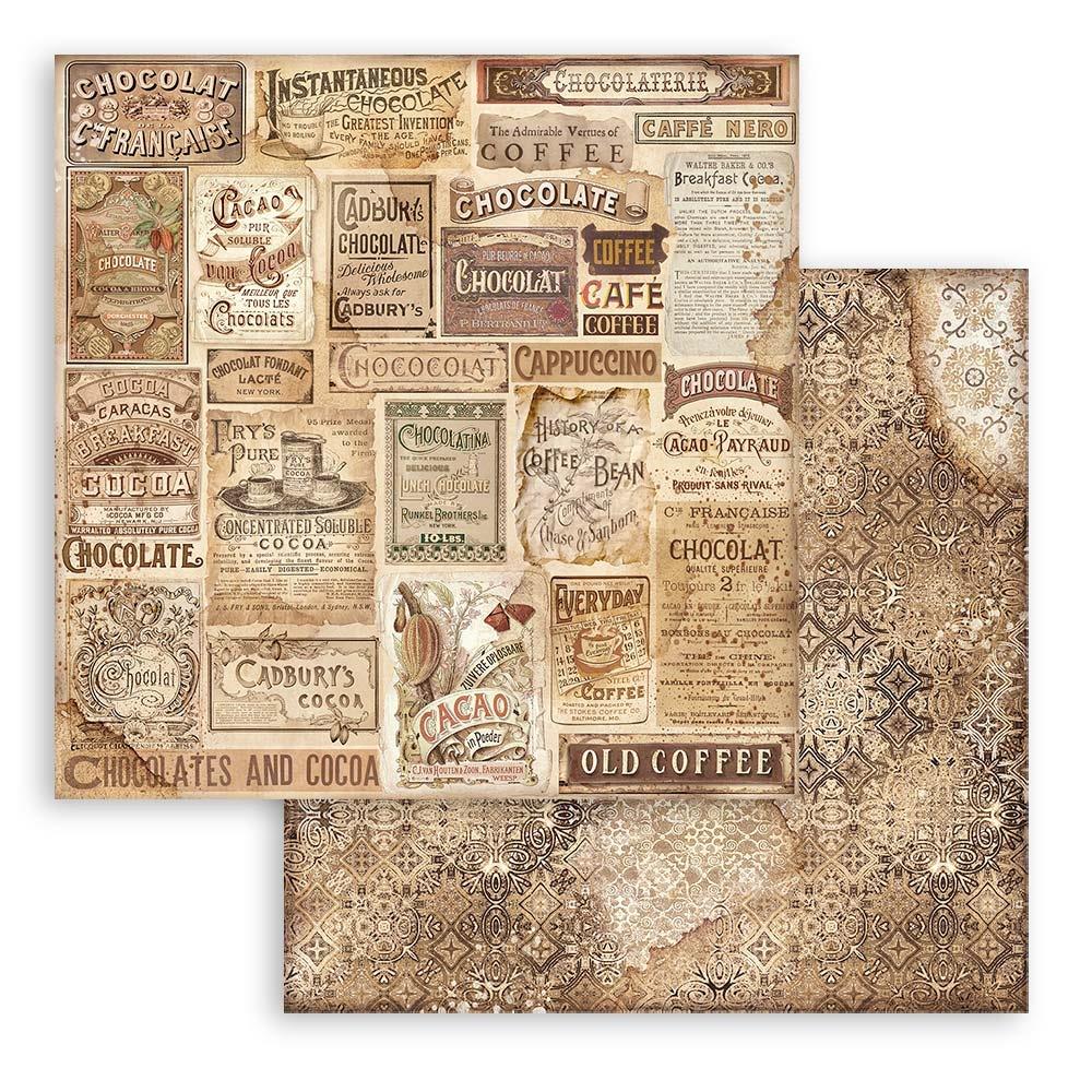 Stamperia Double-Sided Paper Pad 8x8 - Coffee And Chocolate