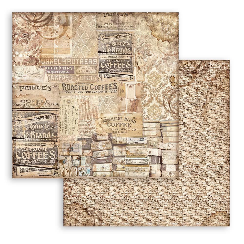 Stamperia Double-Sided Paper Pad 8x8 - Coffee And Chocolate