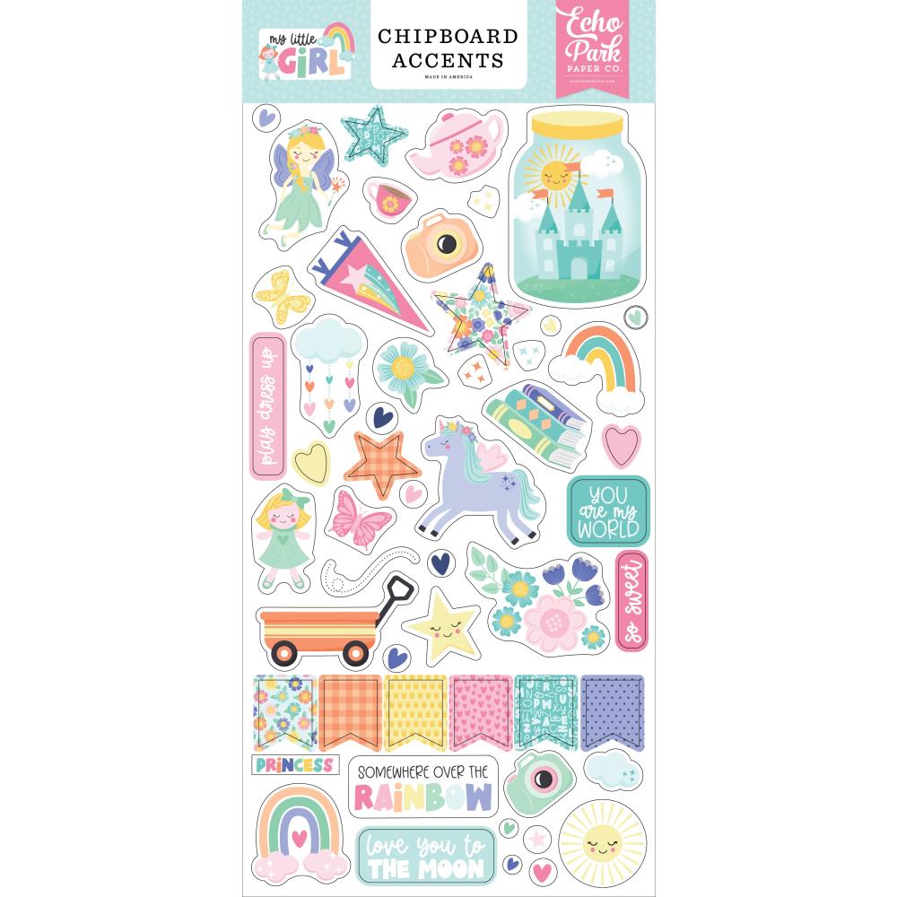 Echo Park Chipboard Phrases - Accents My Little Girl