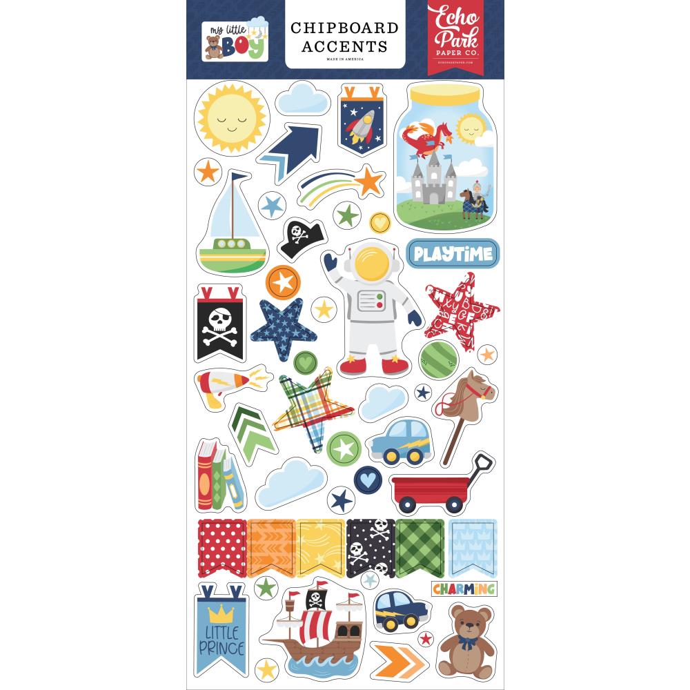 Echo Park Chipboard Phrases - Accents My Little Boy