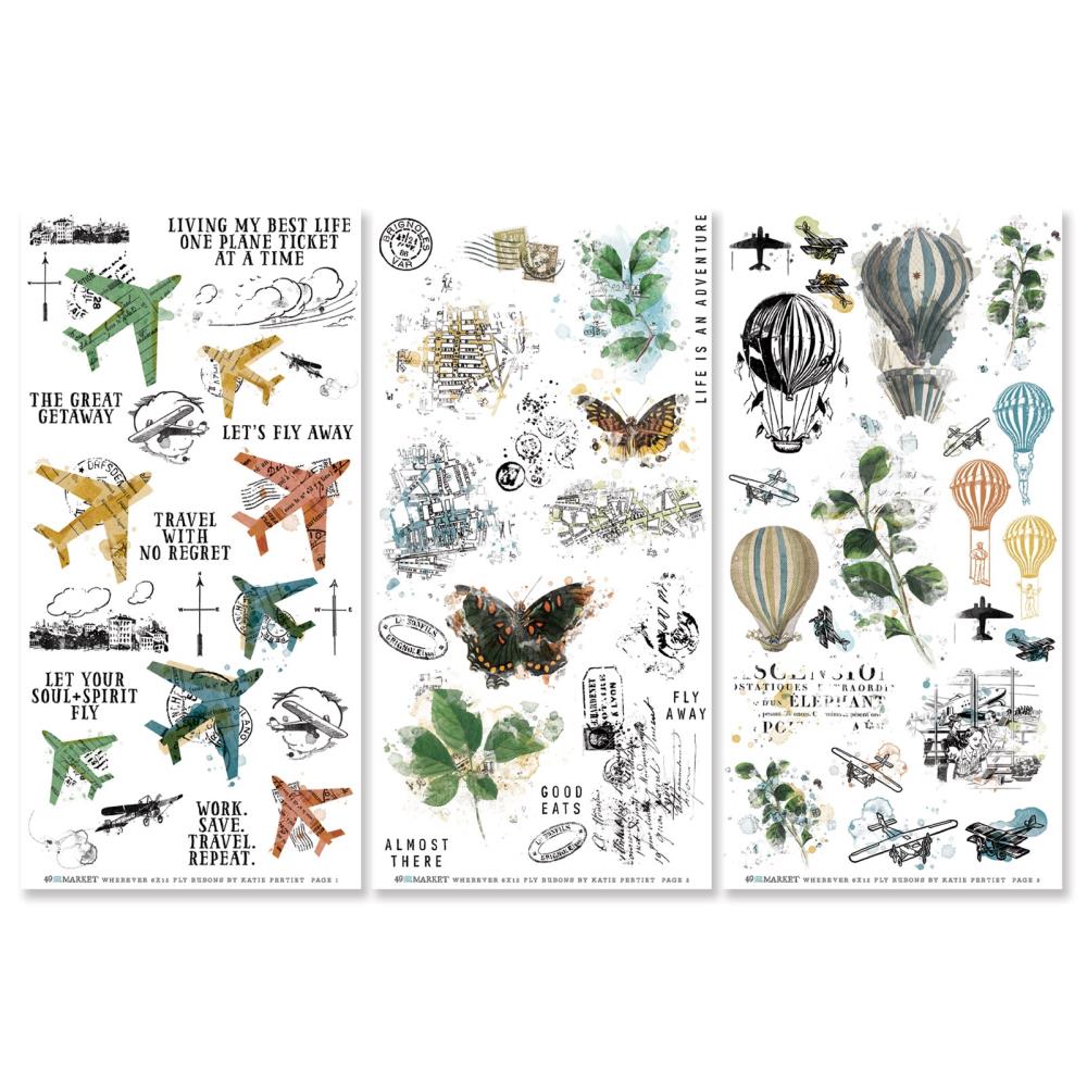 49 And Market Rub-On Transfer Set - Fly Wherever