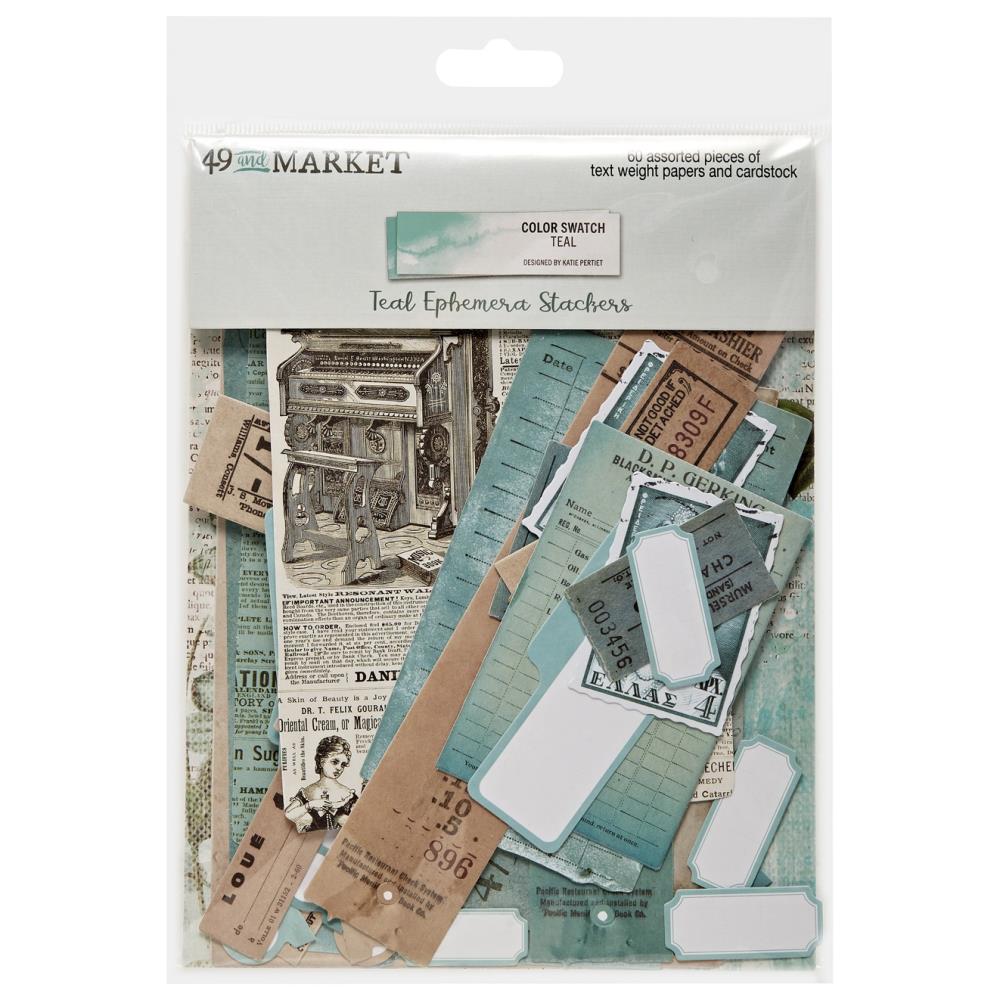 49 And Market Ephemera Stackers - Color Swatch: Teal