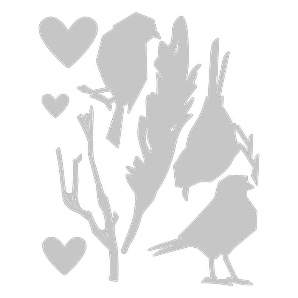 Sizzix Thinlits Dies By Tim Holtz - Vault Lovebirds