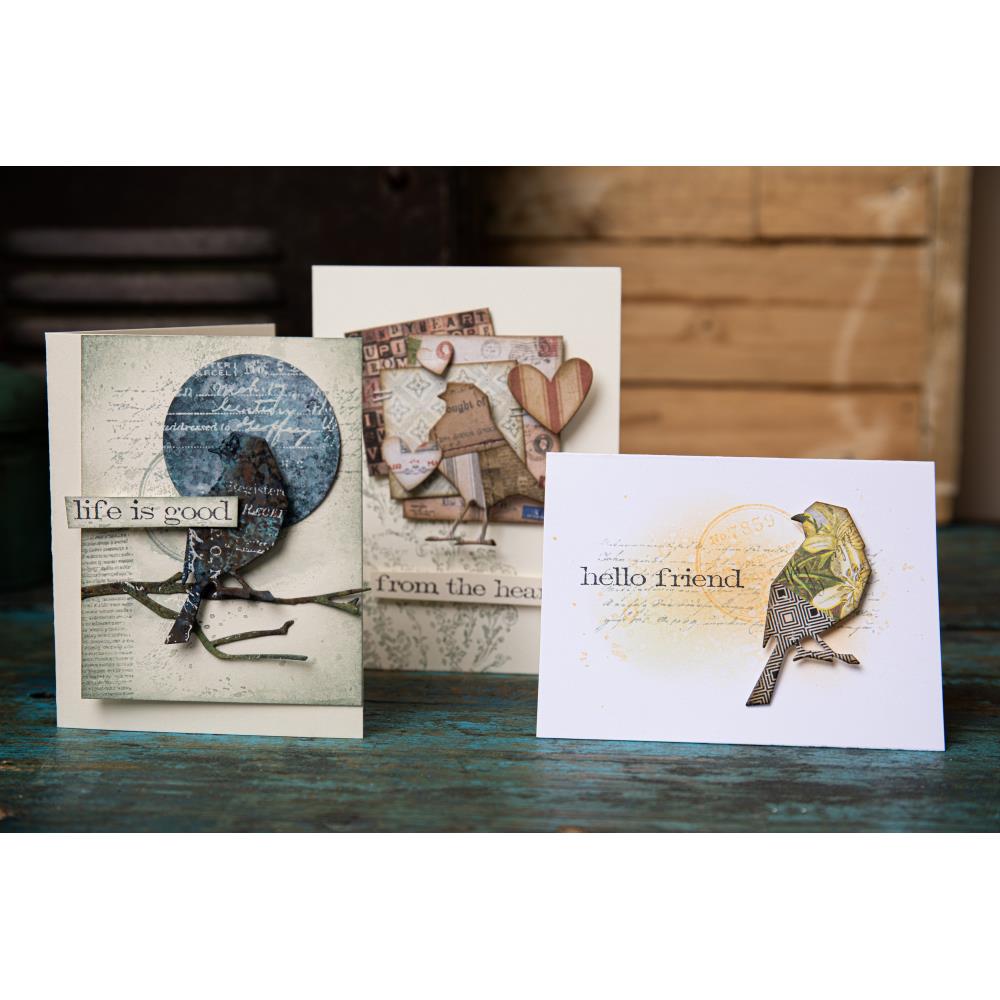 Sizzix Thinlits Dies By Tim Holtz - Vault Lovebirds