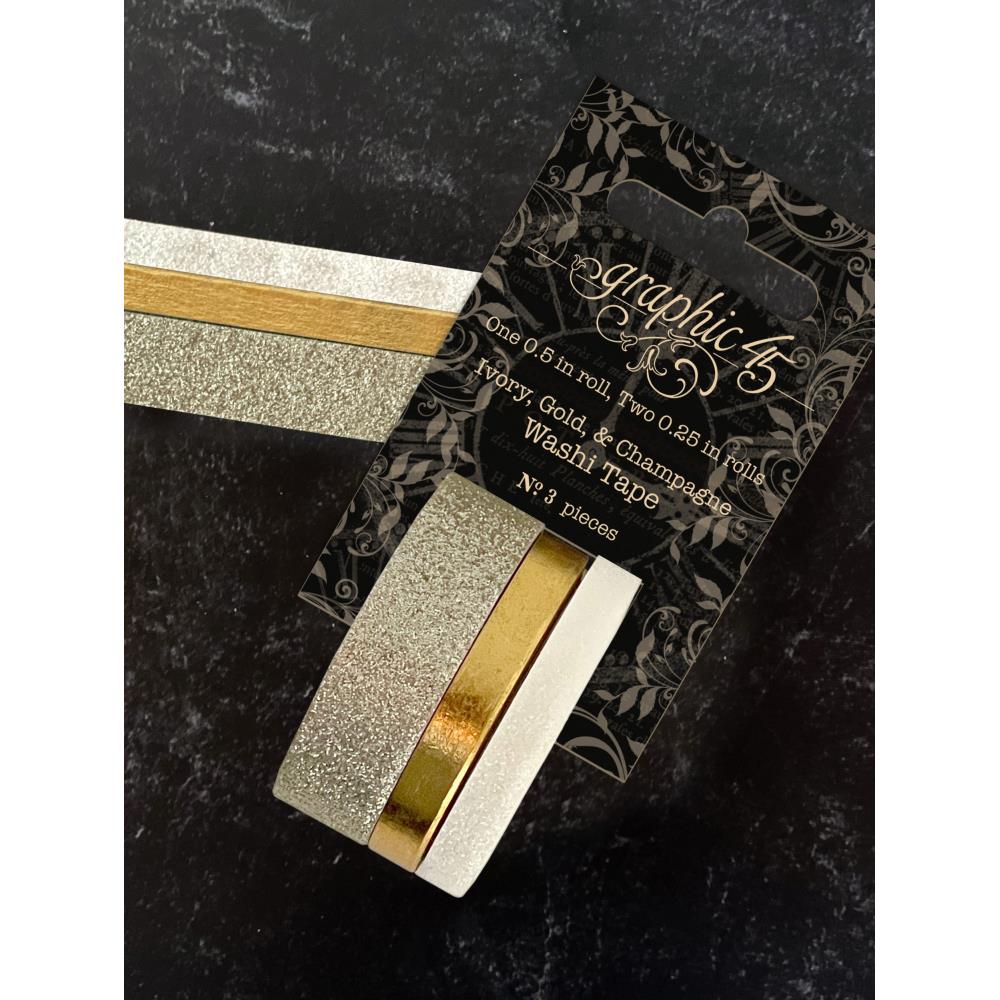 Graphic 45 Staples Glitter and Gloss Washi Tape Set