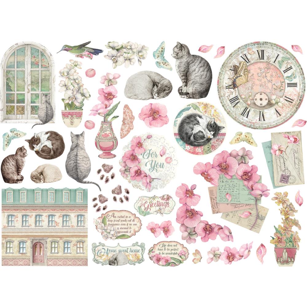 Stamperia Die-Cuts - Orchids And Cats