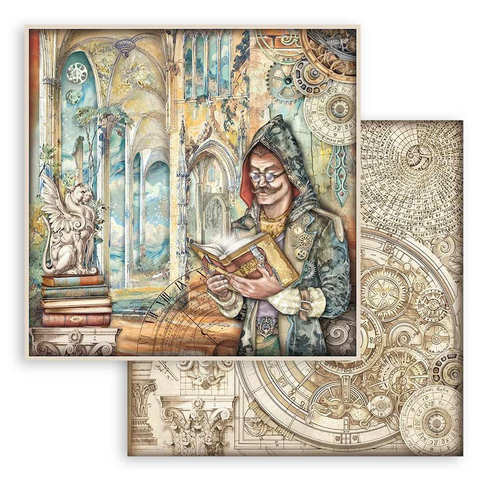 Stamperia Double-Sided Paper Pad 8x8 - Sir Vagabond In Fantasy World