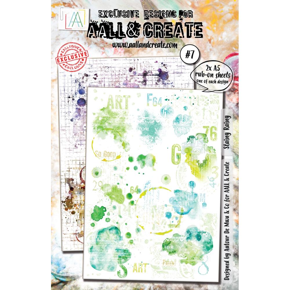 AALL And Create A5 Rub-Ons - Stainy Rainy