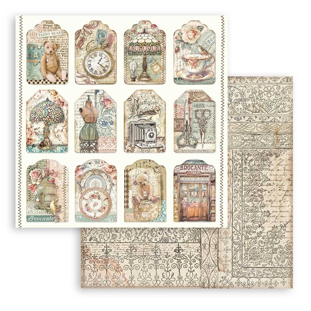 Stamperia Double-Sided Paper Pad 12x12 - Brocante Antiques