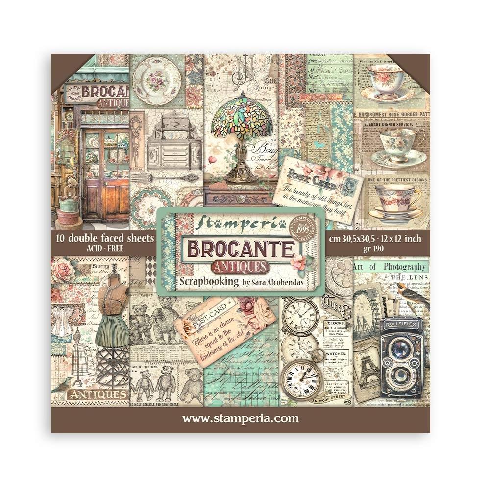 Stamperia Double-Sided Paper Pad 12x12 - Brocante Antiques