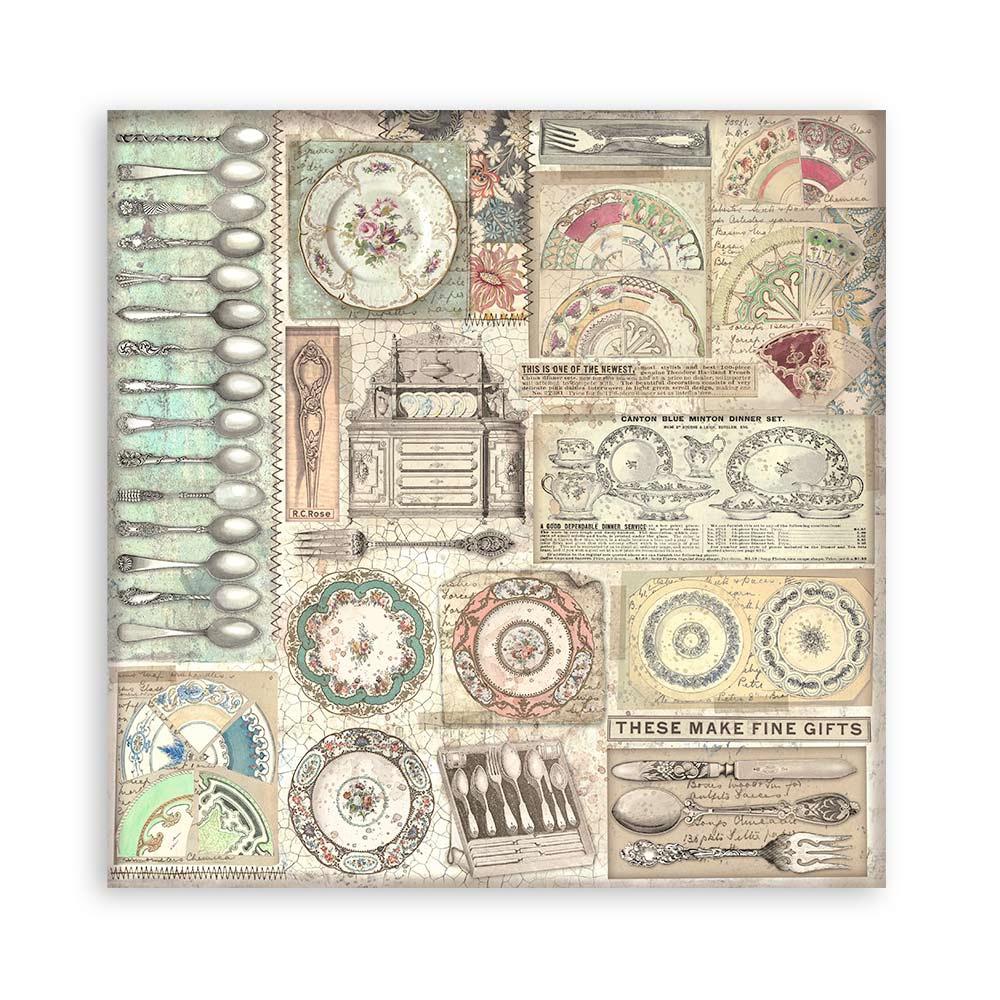 Stamperia Single-Sided Paper Pad 12x12 - Brocante Antiques