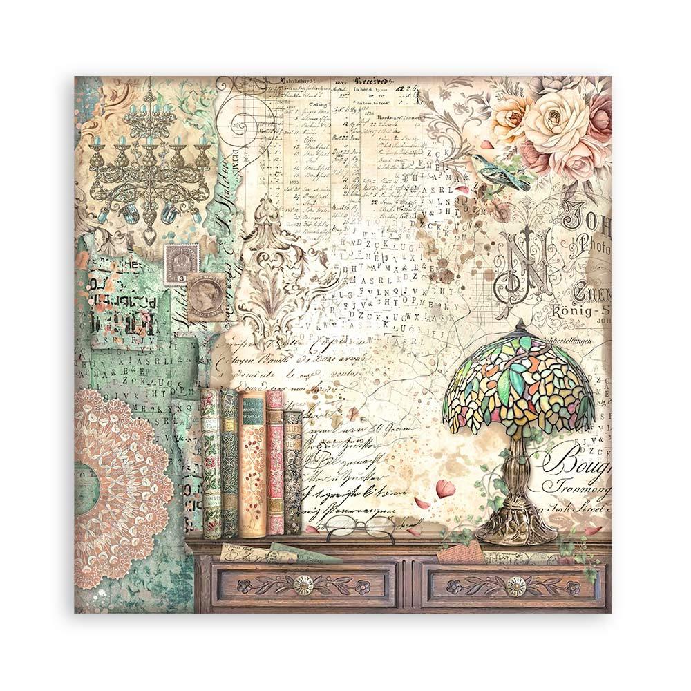 Stamperia Single-Sided Paper Pad 12x12 - Brocante Antiques