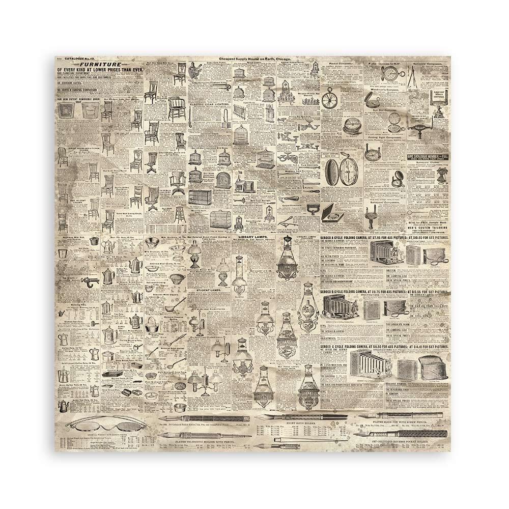 Stamperia Single-Sided Paper Pad 12x12 - Brocante Antiques