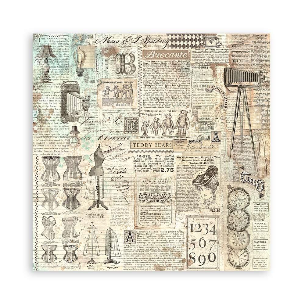 Stamperia Single-Sided Paper Pad 12x12 - Brocante Antiques