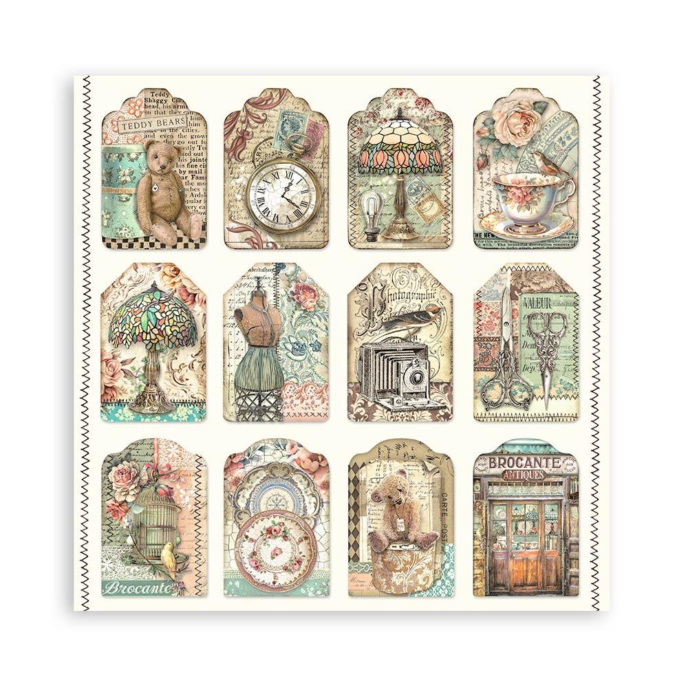 Stamperia Single-Sided Paper Pad 12x12 - Brocante Antiques