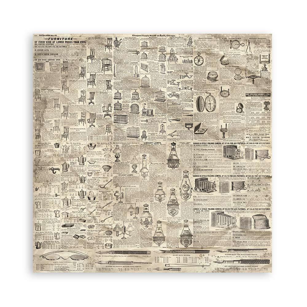 Stamperia Single-Sided Paper Pad 8x8 - Brocante Antiques