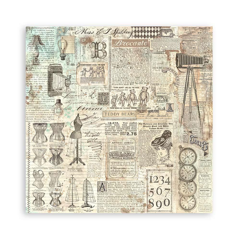 Stamperia Single-Sided Paper Pad 8x8 - Brocante Antiques