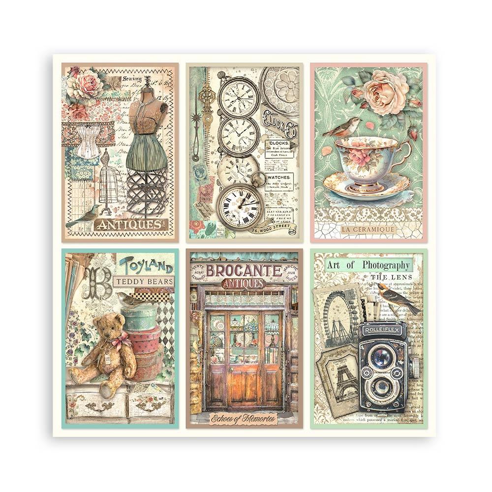 Stamperia Single-Sided Paper Pad 8x8 - Brocante Antiques