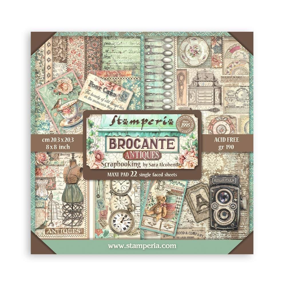 Stamperia Single-Sided Paper Pad 8x8 - Brocante Antiques