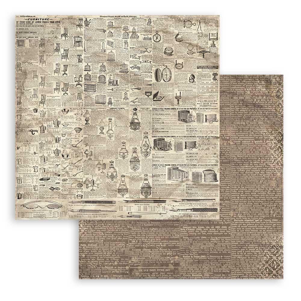 Stamperia Maxi Backgrounds Selection Double-Sided Paper Pad - 12x12 - Brocante Antiques