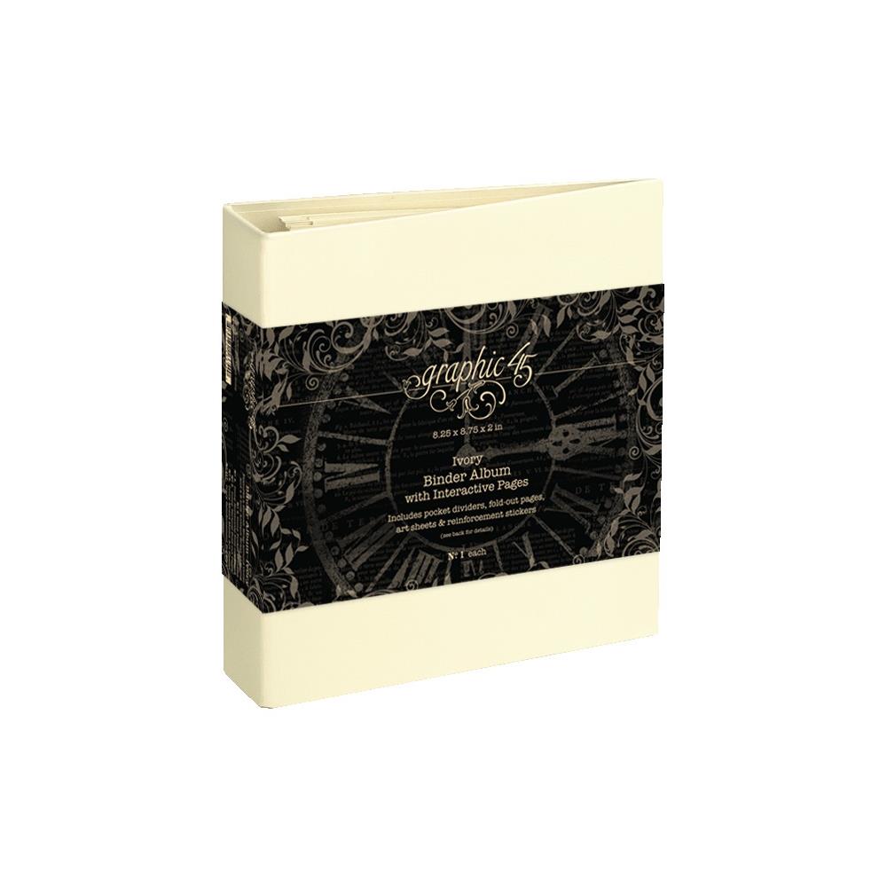 Graphic 45 Staples Binder Album With Interactive Pages - Ivory