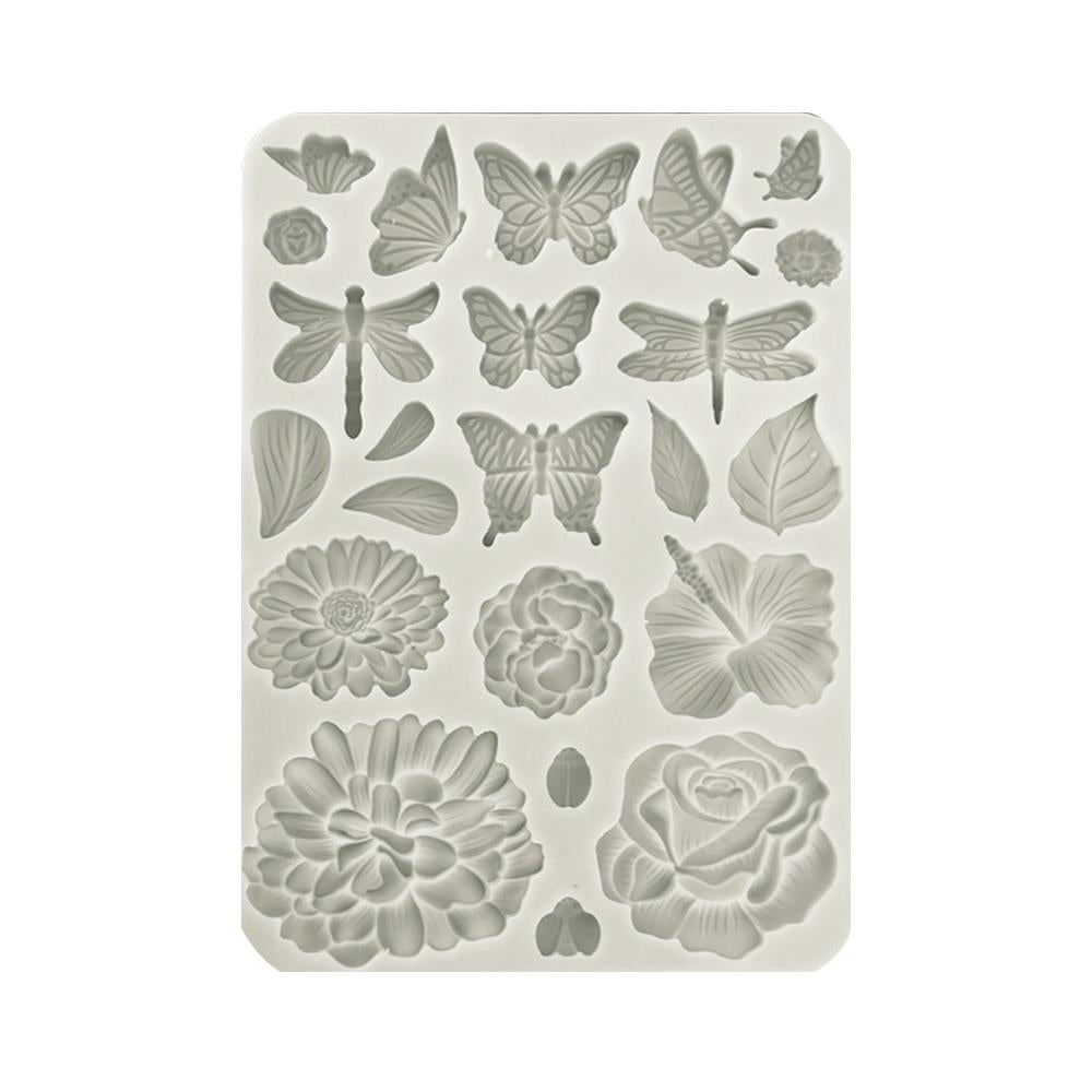 Stamperia Silicone Mould A5 - Secret Diary Butterflies & Flowers