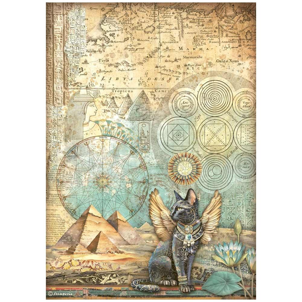 Stamperia Rice Paper Sheet A4 - Fortune Winged Cat