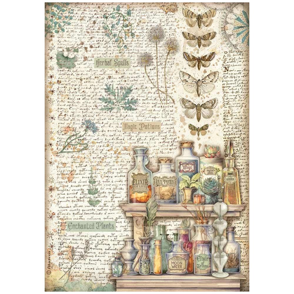 Stamperia Rice Paper Sheet A4 - Fortune Alchemy