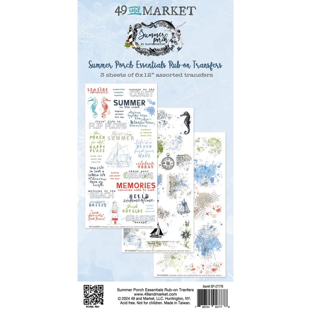 49 And Market Rub-On Transfer Set - Summer Porch Essentials
