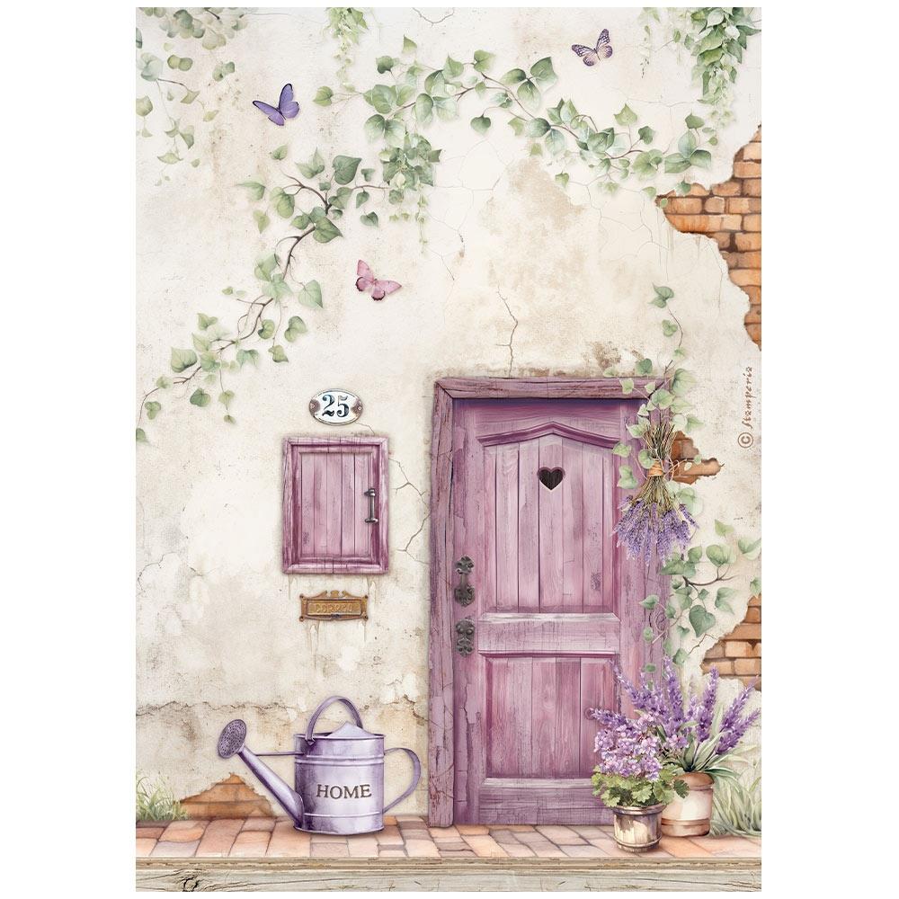 Stamperia Rice Paper Sheet A4 - Lavender Door